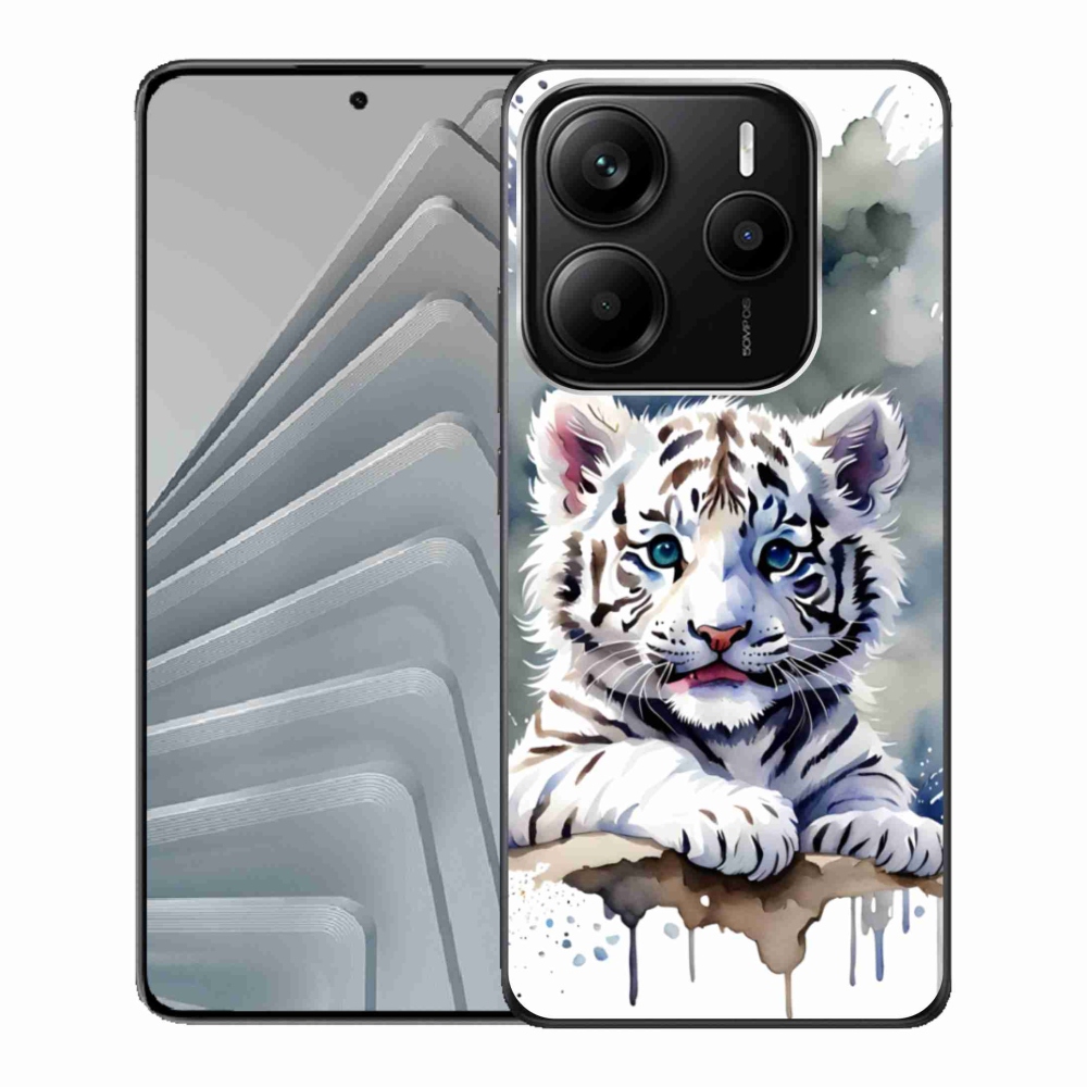 Gélový kryt mmCase na Xiaomi Redmi Note 14 5G - mláďa bieleho tigra
