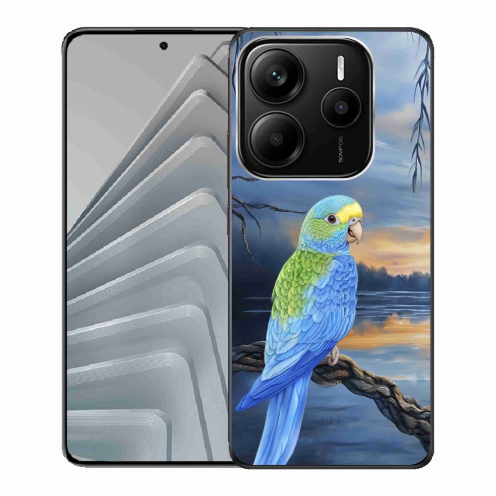 Gélový kryt mmCase na Xiaomi Redmi Note 14 5G - modrý papagáj