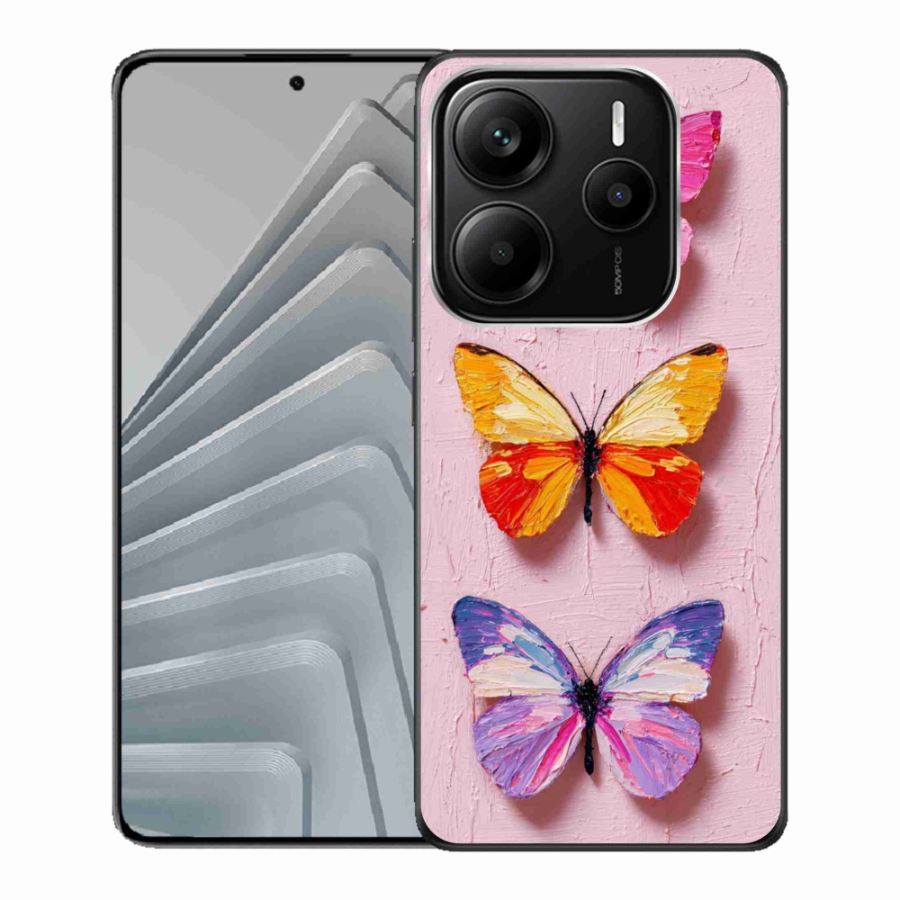 Gélový kryt mmCase na Xiaomi Redmi Note 14 5G - motýlia trojica