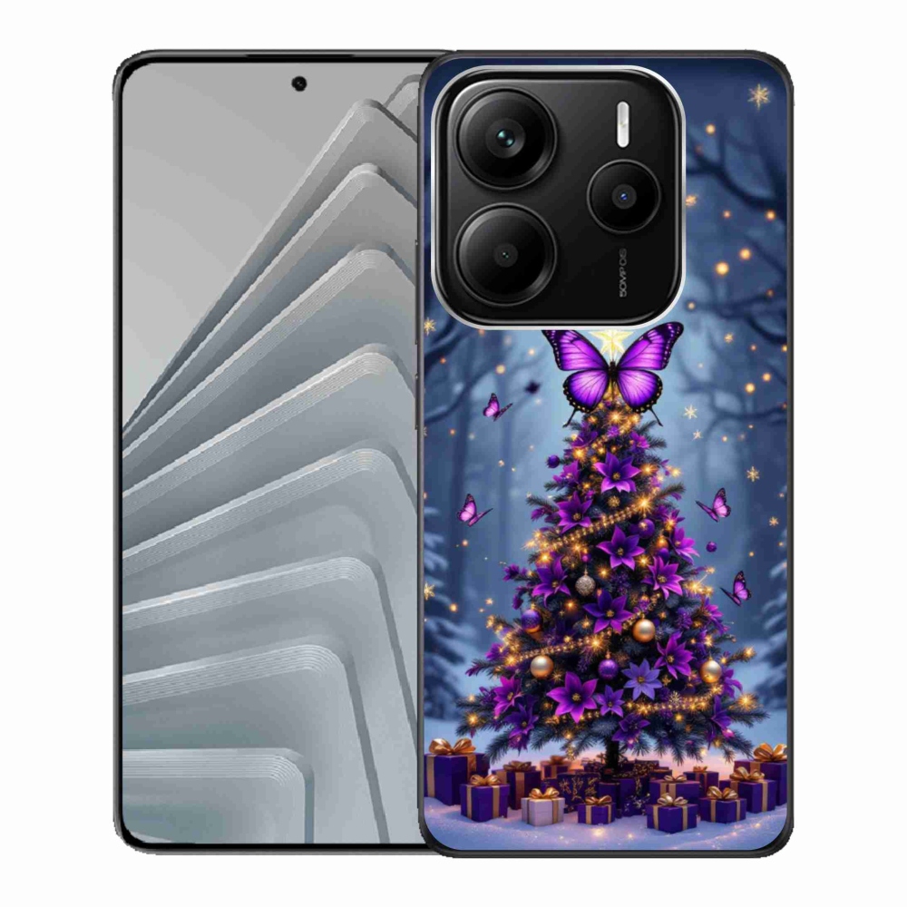 Gélový kryt mmCase na Xiaomi Redmi Note 14 5G - motýlí vianočný stromček