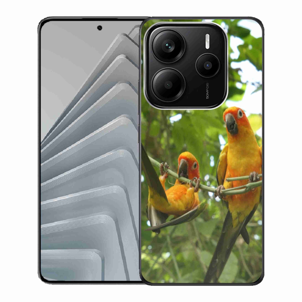 Gélový kryt mmCase na Xiaomi Redmi Note 14 5G - papagáje aratingy