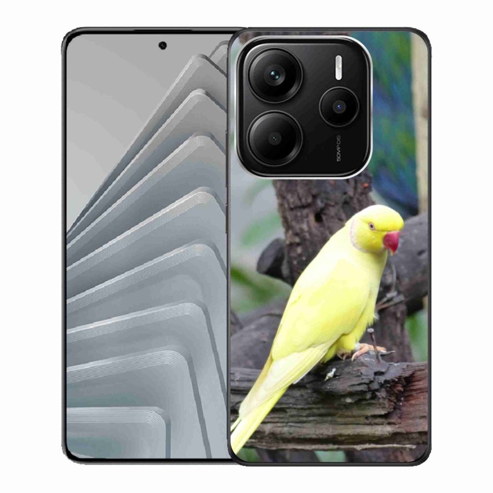 Gélový kryt mmCase na Xiaomi Redmi Note 14 5G - papagáj alexander žltý