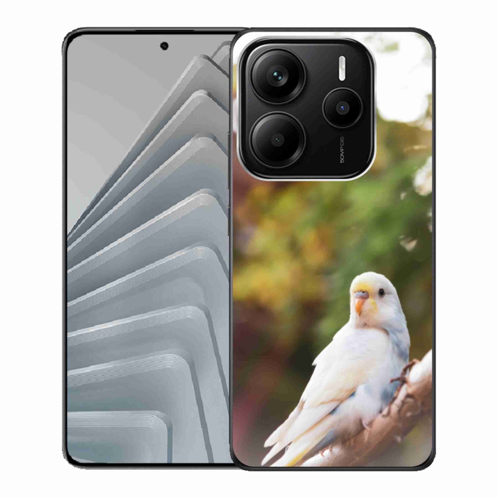 Gélový kryt mmCase na Xiaomi Redmi Note 14 5G - papagáj andulka biela
