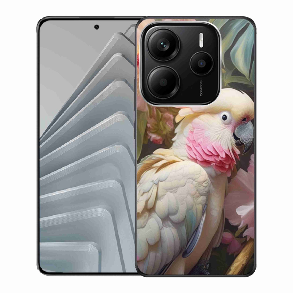 Gélový kryt mmCase na Xiaomi Redmi Note 14 5G - papagáj kakadu ružový 2