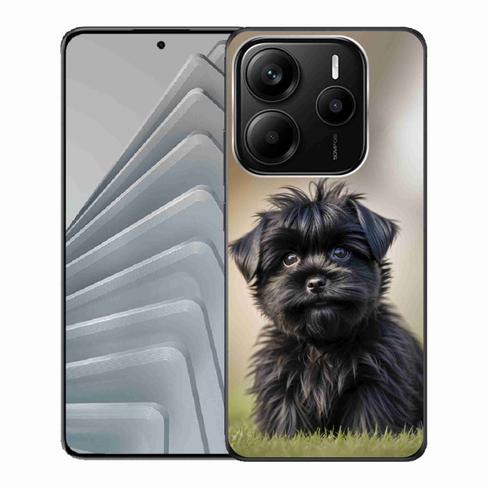 Gélový kryt mmCase na Xiaomi Redmi Note 14 5G - roztomilý čierny psík