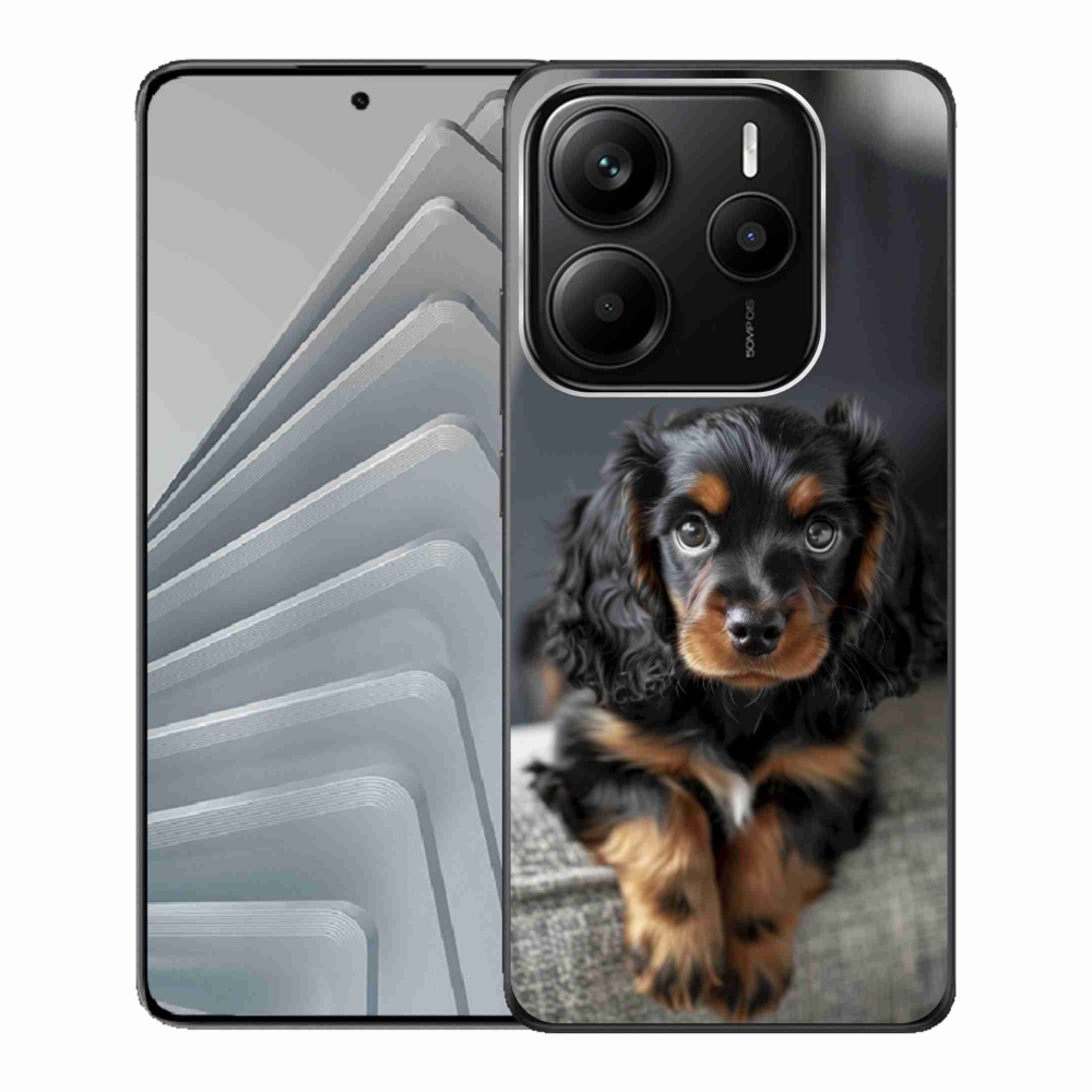 Gélový kryt mmCase na Xiaomi Redmi Note 14 5G - roztomilý dlhosrstý jazvečík