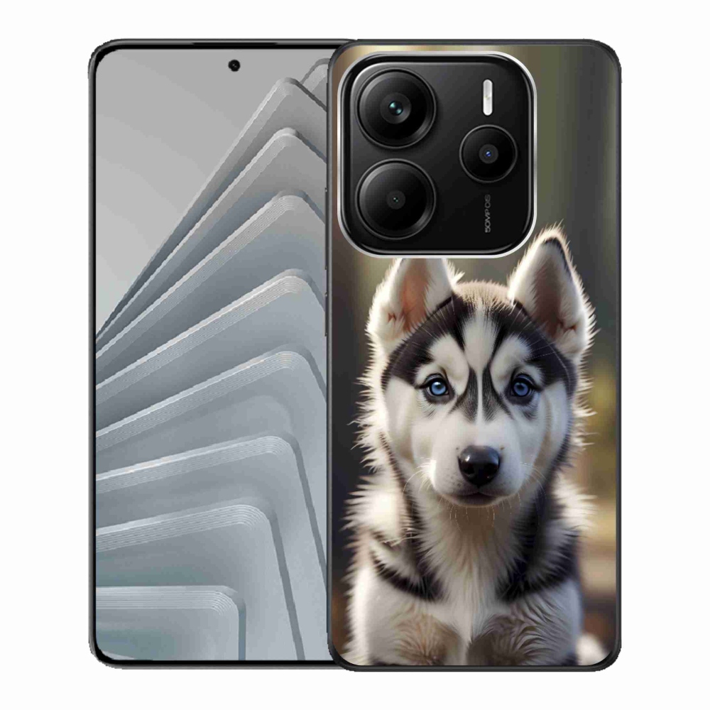 Gélový kryt mmCase na Xiaomi Redmi Note 14 5G - roztomilý sibírsky husky