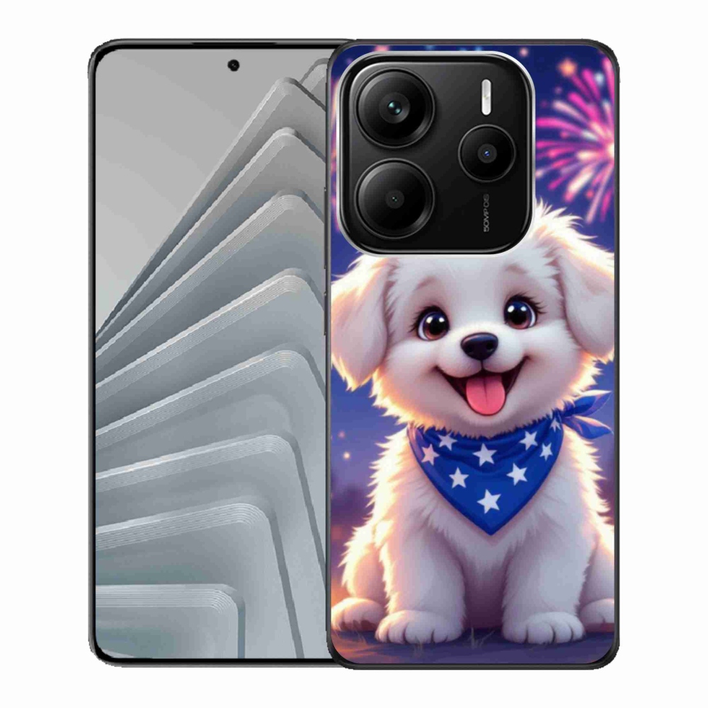 Gélový kryt mmCase na Xiaomi Redmi Note 14 5G - slávnostné šteňa