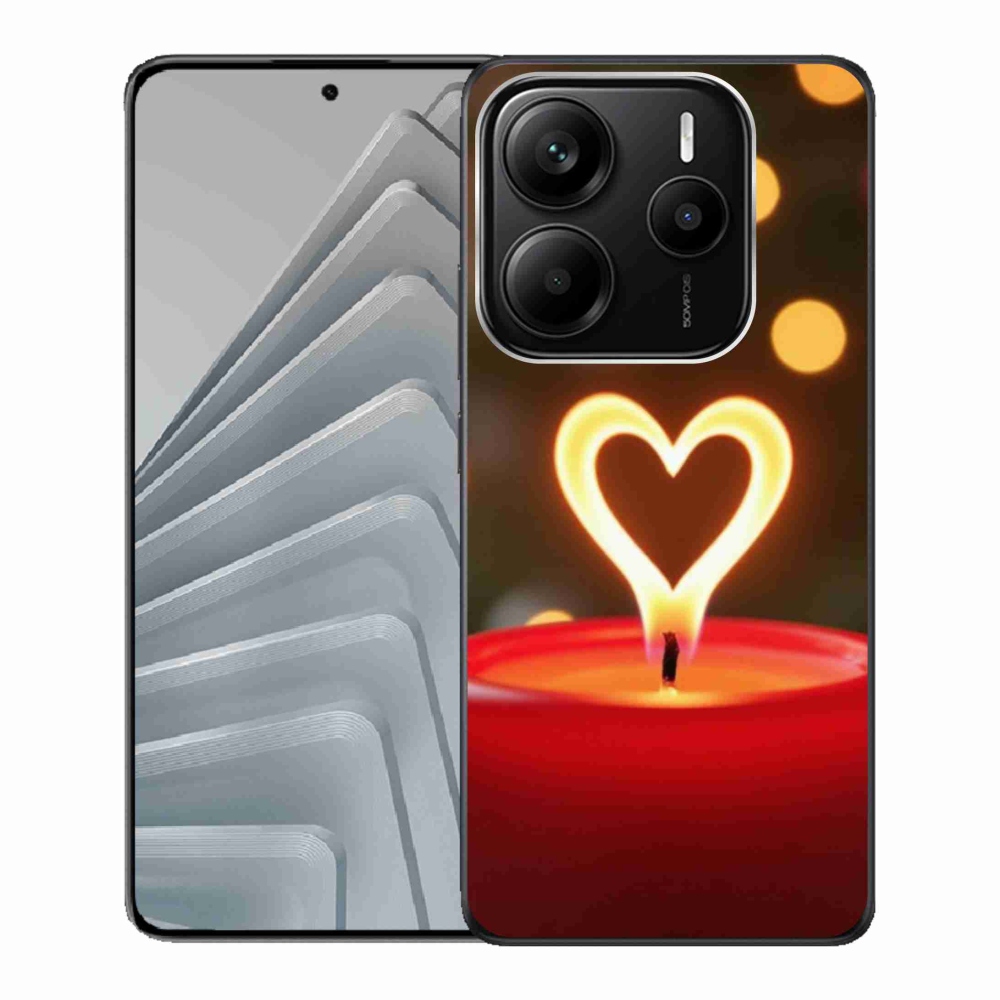 Gélový kryt mmCase na Xiaomi Redmi Note 14 5G - srdce z plameňa