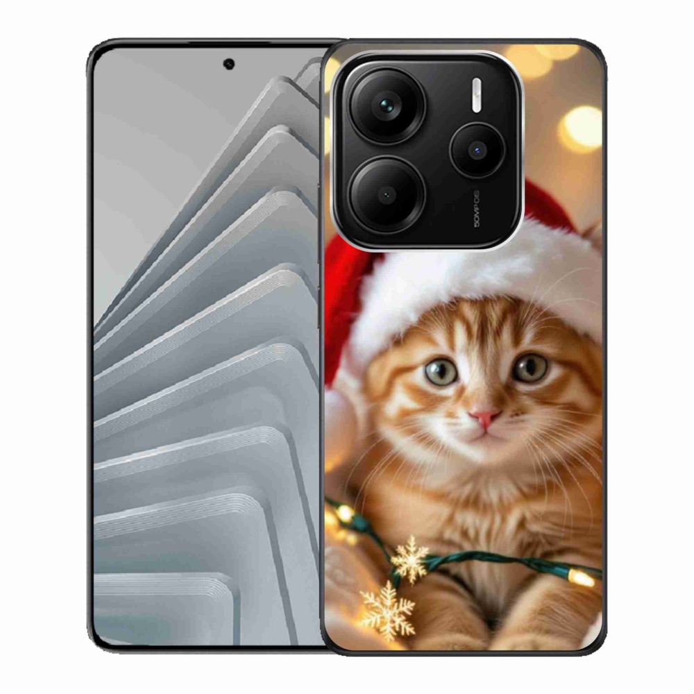Gélový kryt mmCase na Xiaomi Redmi Note 14 5G - vianočné mačiatko