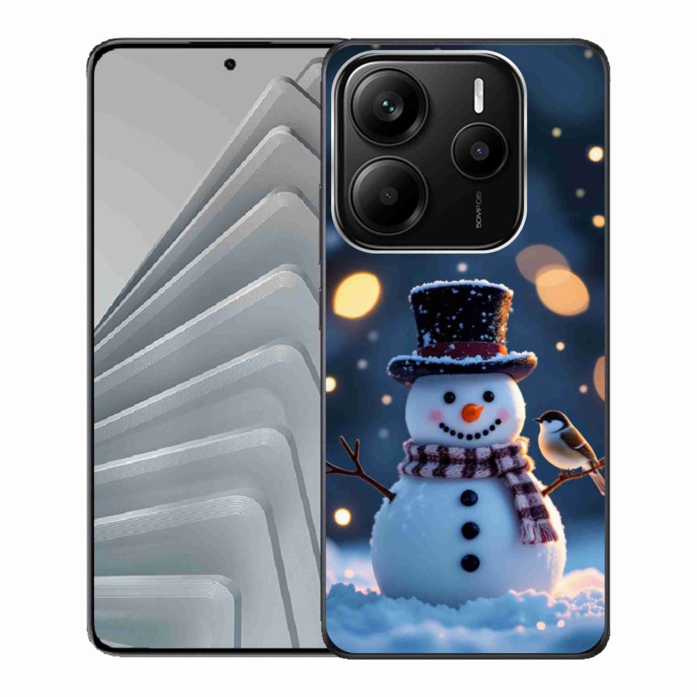 Gélový kryt mmCase na Xiaomi Redmi Note 14 5G - vianočný snehuliak