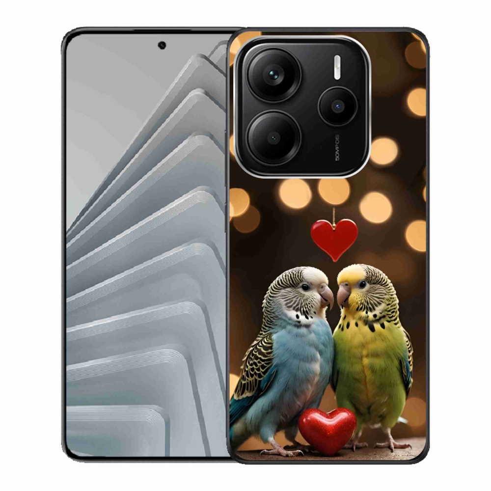 Gélový kryt mmCase na Xiaomi Redmi Note 14 5G - zamilovaní papagáje