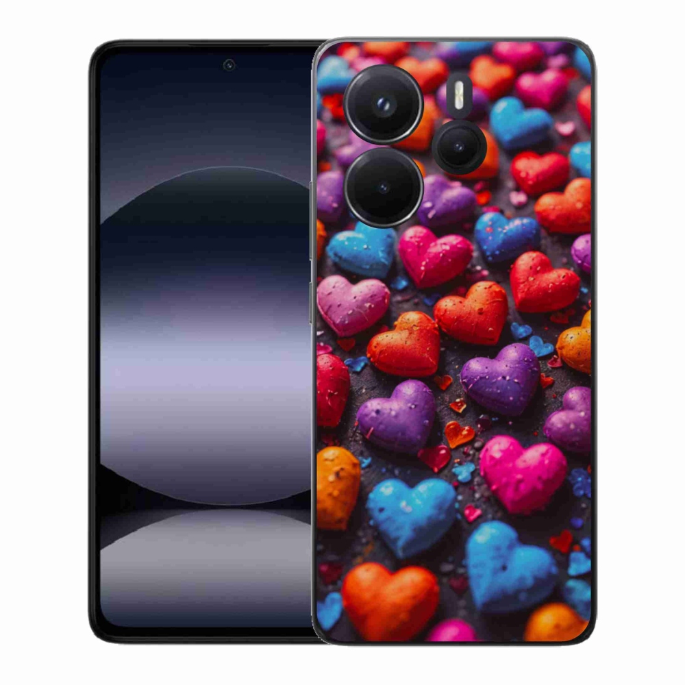Gélový kryt mmCase na Xiaomi Redmi Note 14 - farebné srdcia