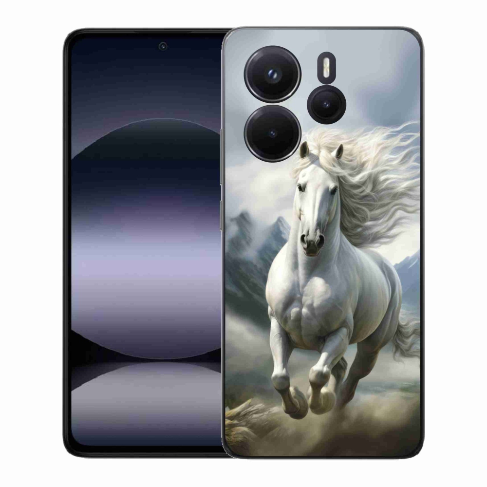 Gélový kryt mmCase na Xiaomi Redmi Note 14 - bežiaci biely kôň 3