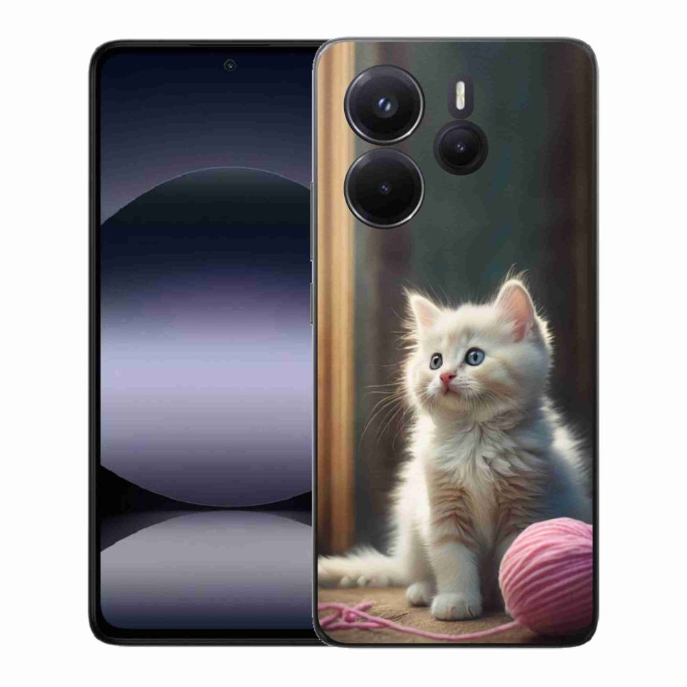 Gélový kryt mmCase na Xiaomi Redmi Note 14 - biele mačiatko 2