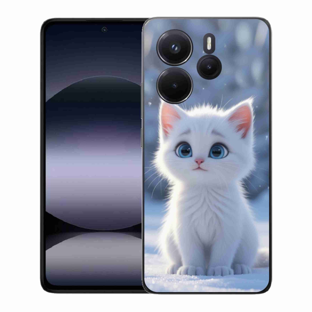 Gélový kryt mmCase na Xiaomi Redmi Note 14 - biele mačiatko 3