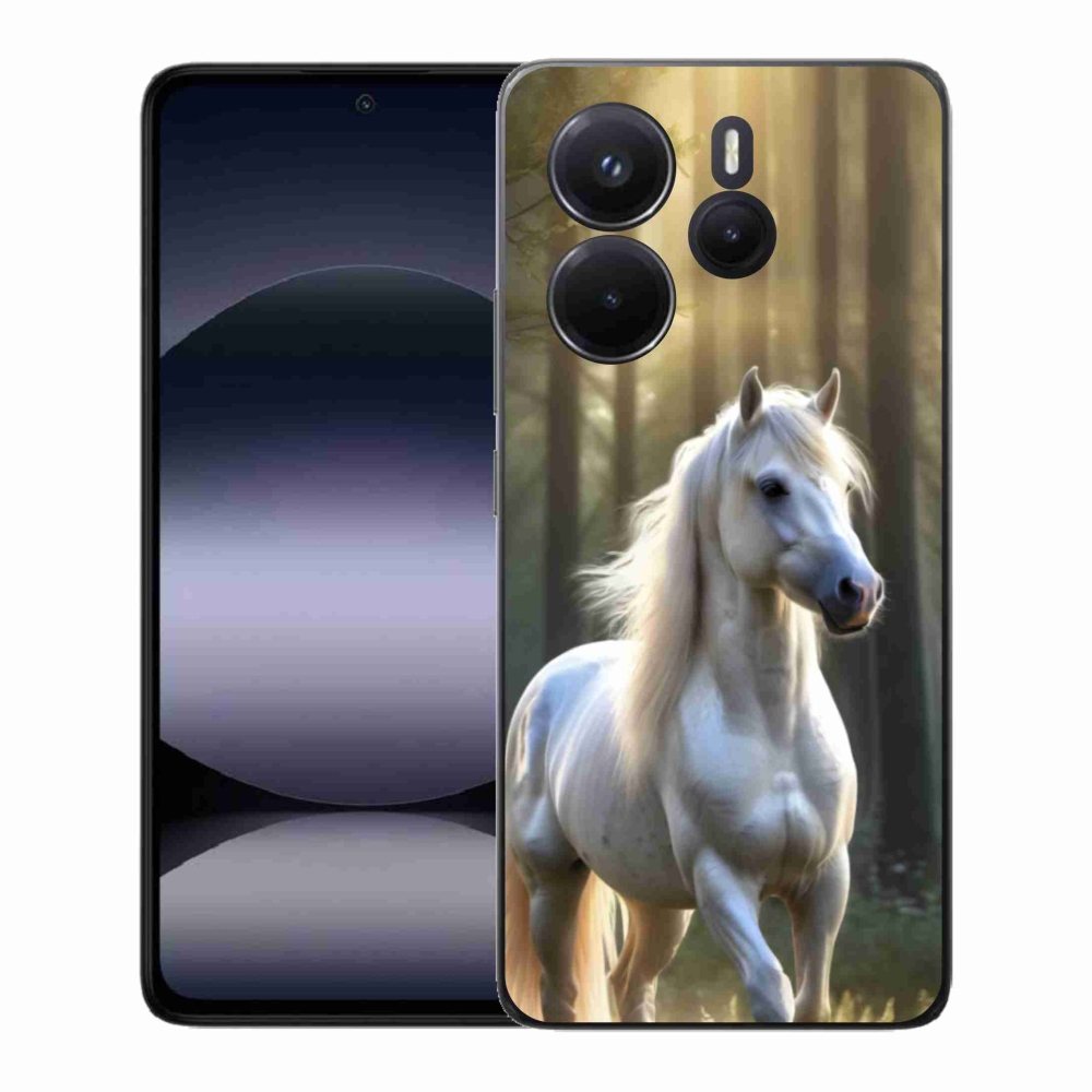 Gélový kryt mmCase na Xiaomi Redmi Note 14 - biely kôň 3