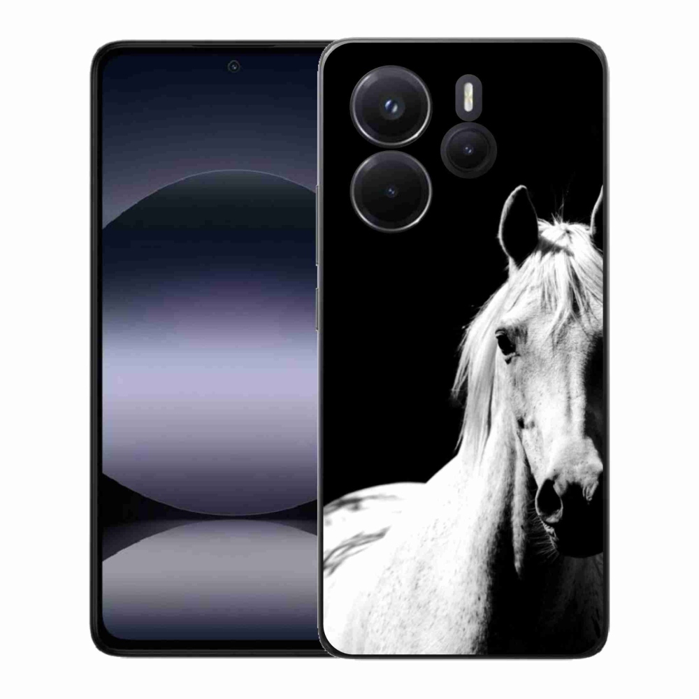 Gélový kryt mmCase na Xiaomi Redmi Note 14 - biely kôň 5