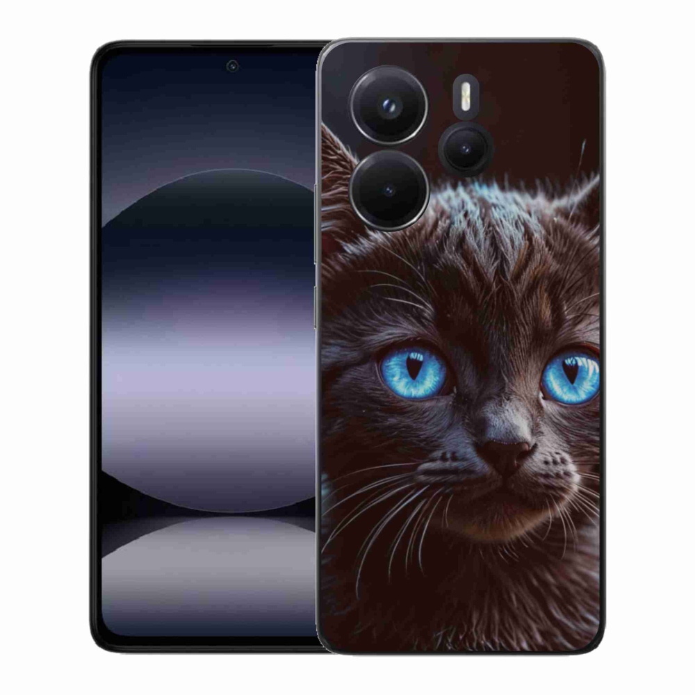 Gélový kryt mmCase na Xiaomi Redmi Note 14 - čierne mačiatko 2