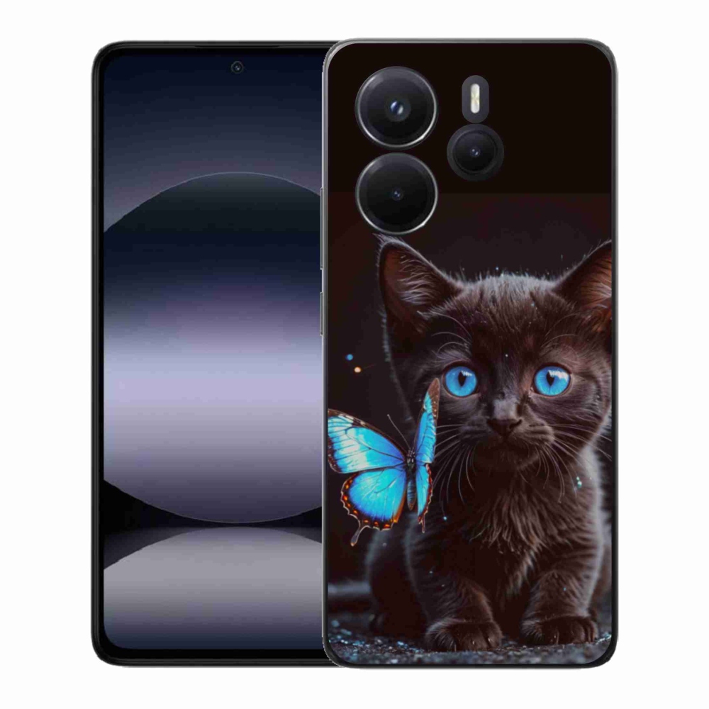 Gélový kryt mmCase na Xiaomi Redmi Note 14 - čierne mačiatko 3