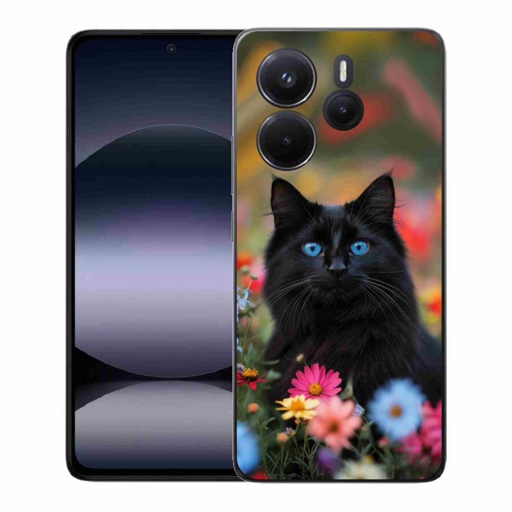 Gélový kryt mmCase na Xiaomi Redmi Note 14 - čierne mačiatko 4