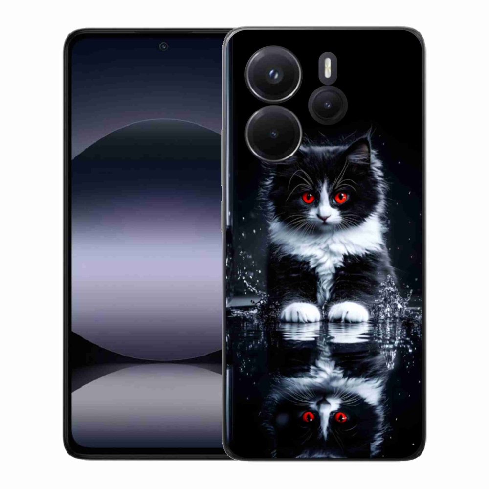 Gélový kryt mmCase na Xiaomi Redmi Note 14 - čiernobiele mačiatko