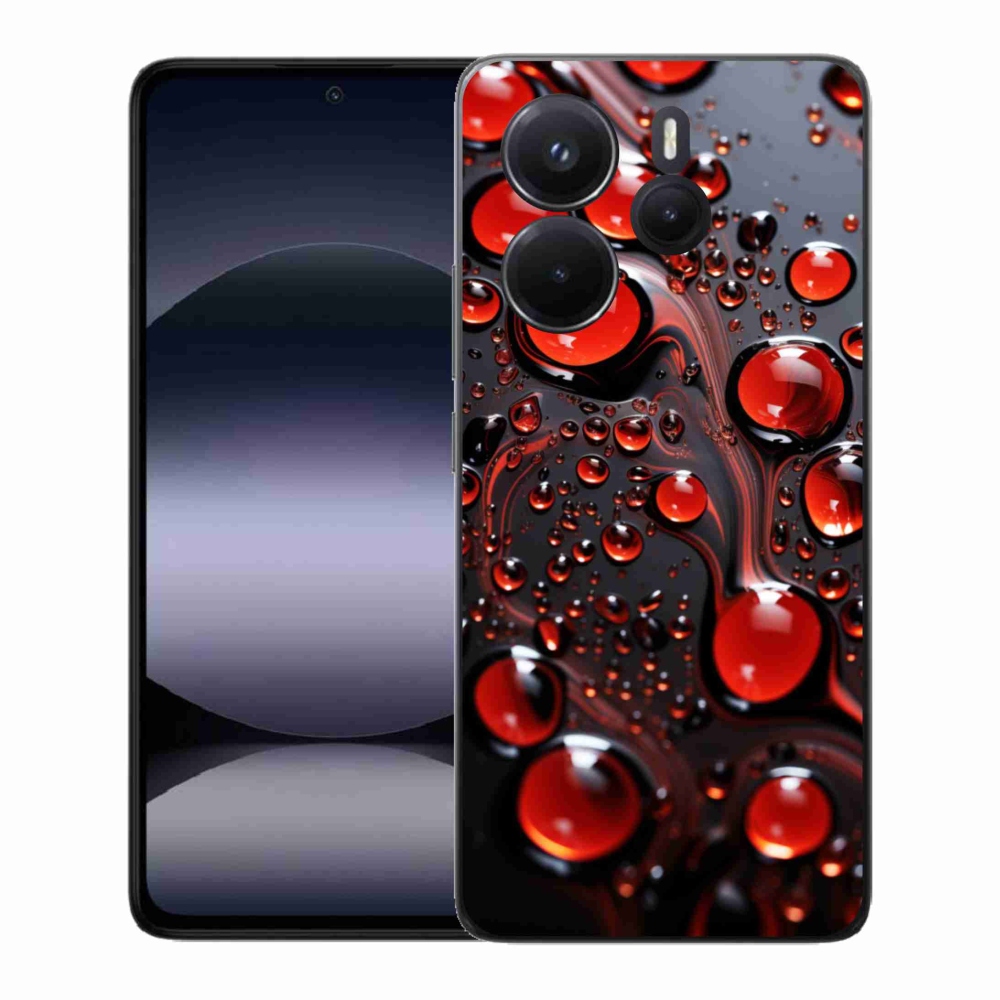 Gélový kryt mmCase na Xiaomi Redmi Note 14 - červené kvapky 2