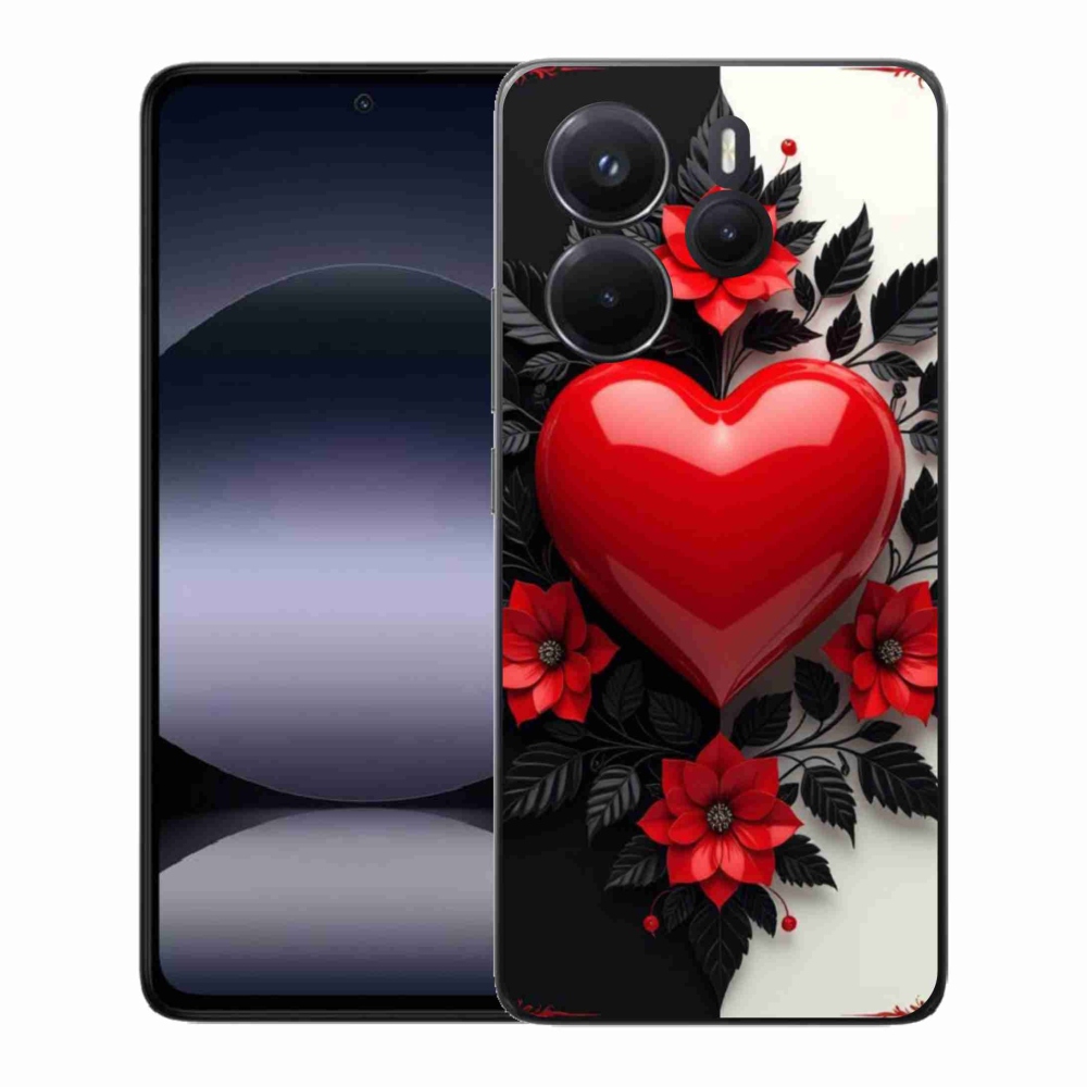 Gélový kryt mmCase na Xiaomi Redmi Note 14 - červené srdce