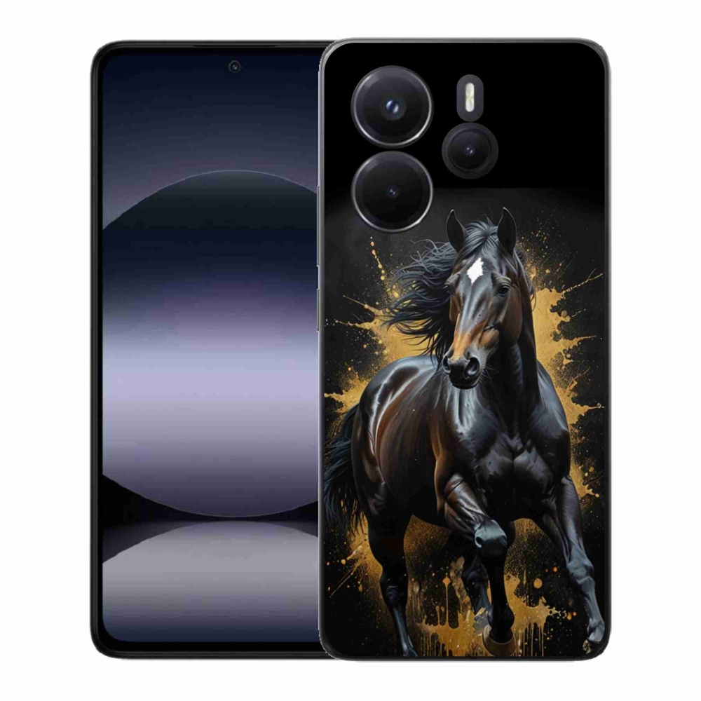 Gélový kryt mmCase na Xiaomi Redmi Note 14 - elegantný čierny žrebec