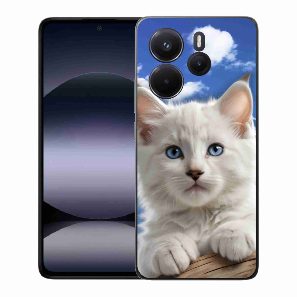 Gélový kryt mmCase na Xiaomi Redmi Note 14 - mačiatko a oblaky
