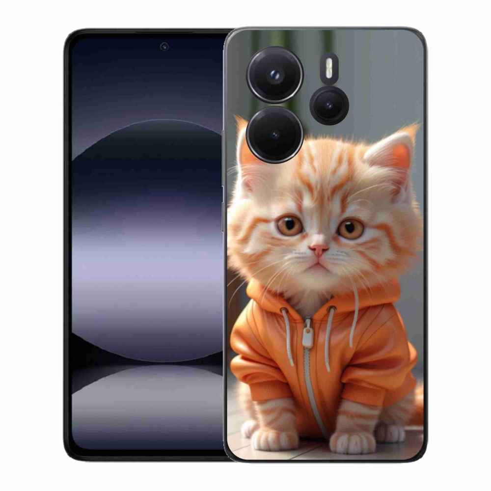 Gélový kryt mmCase na Xiaomi Redmi Note 14 - mačiatko v mikine