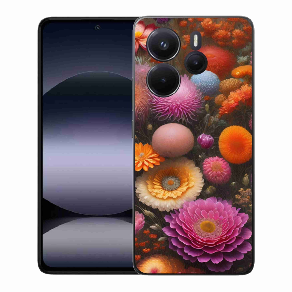 Gélový kryt mmCase na Xiaomi Redmi Note 14 - kvetinová kompozícia