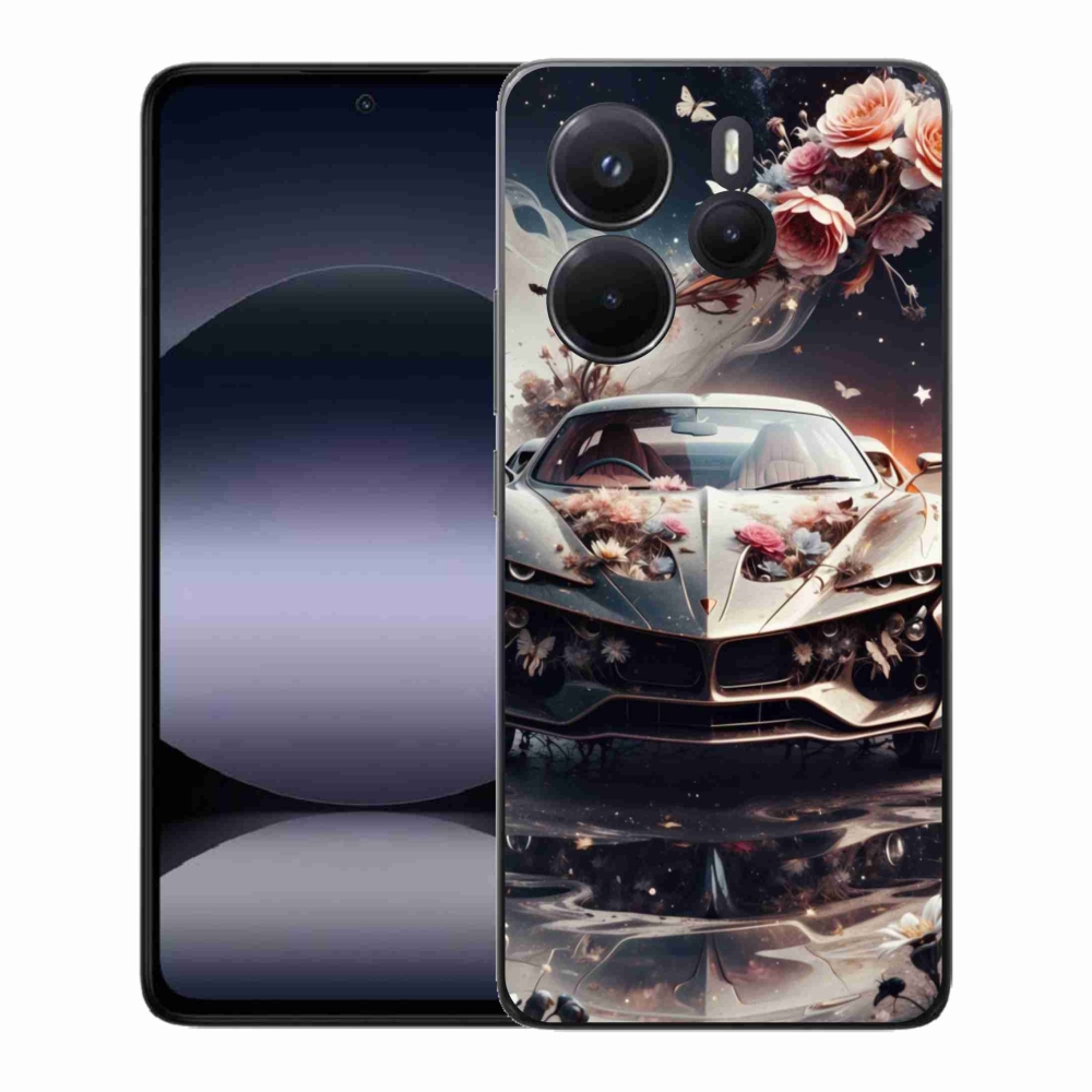 Gélový kryt mmCase na Xiaomi Redmi Note 14 - kvetinový športový automobil