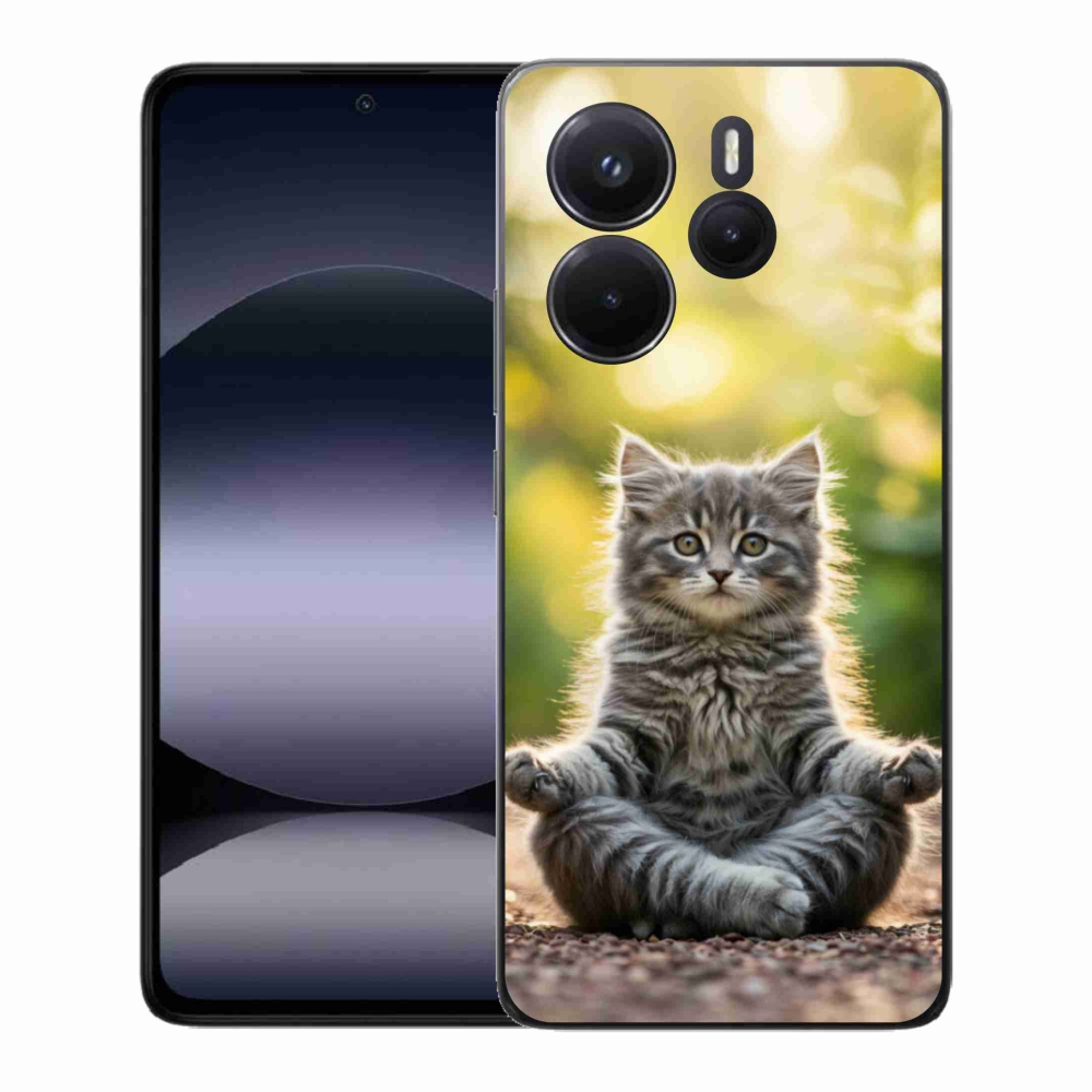 Gélový kryt mmCase na Xiaomi Redmi Note 14 - meditujúce mačiatko