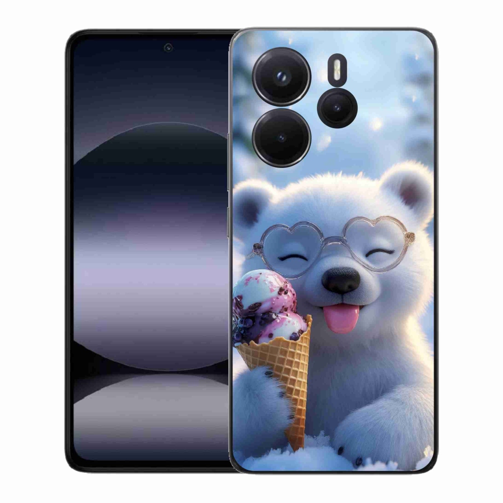 Gélový kryt mmCase na Xiaomi Redmi Note 14 - medvedík so zmrzlinou