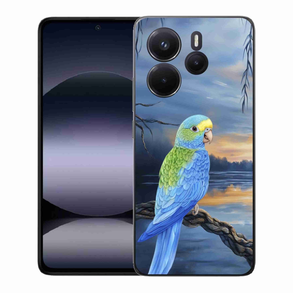 Gélový kryt mmCase na Xiaomi Redmi Note 14 - modrý papagáj