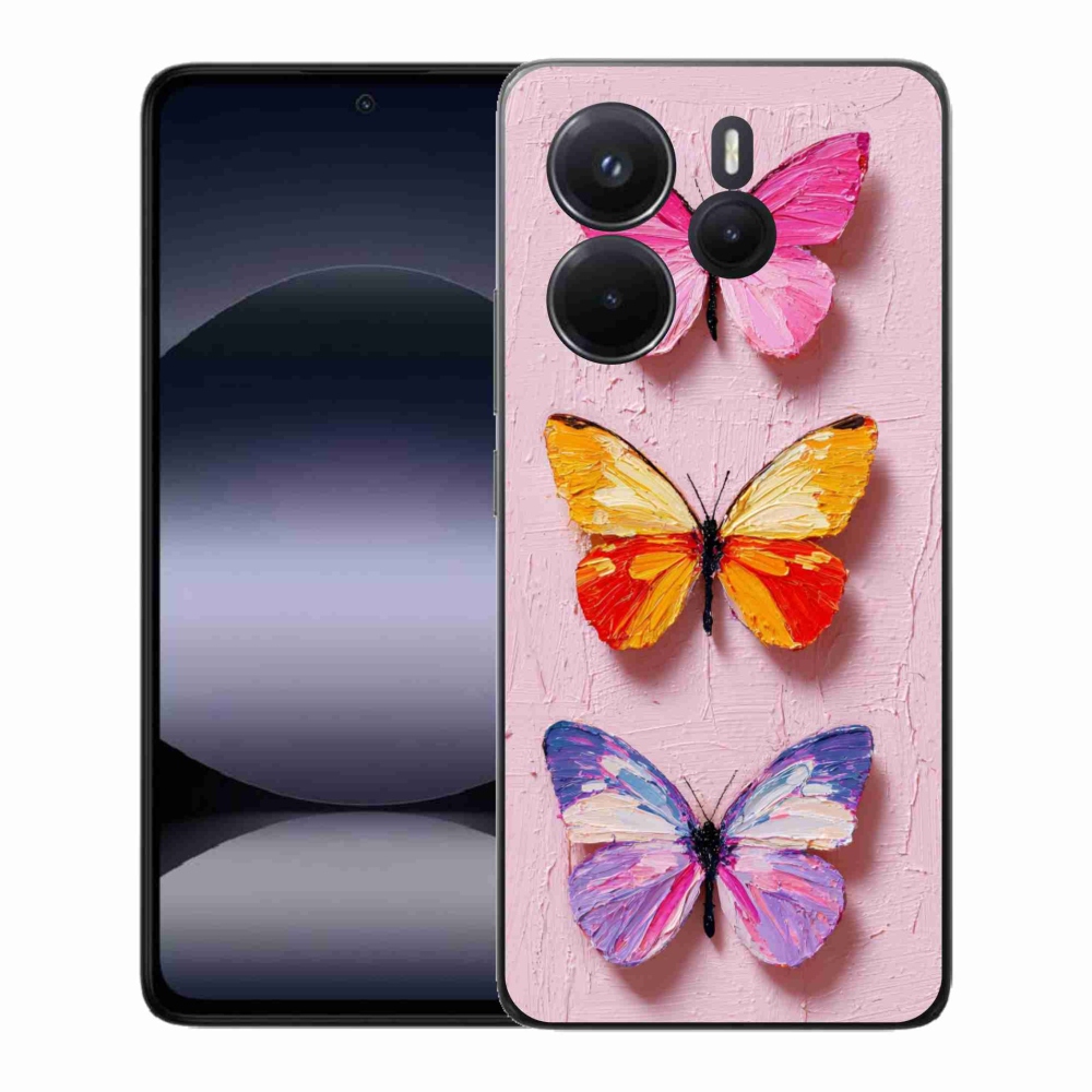 Gélový kryt mmCase na Xiaomi Redmi Note 14 - motýlia trojica