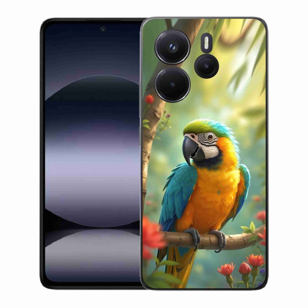 Gélový kryt mmCase na Xiaomi Redmi Note 14 - papagáj ara modrožltá