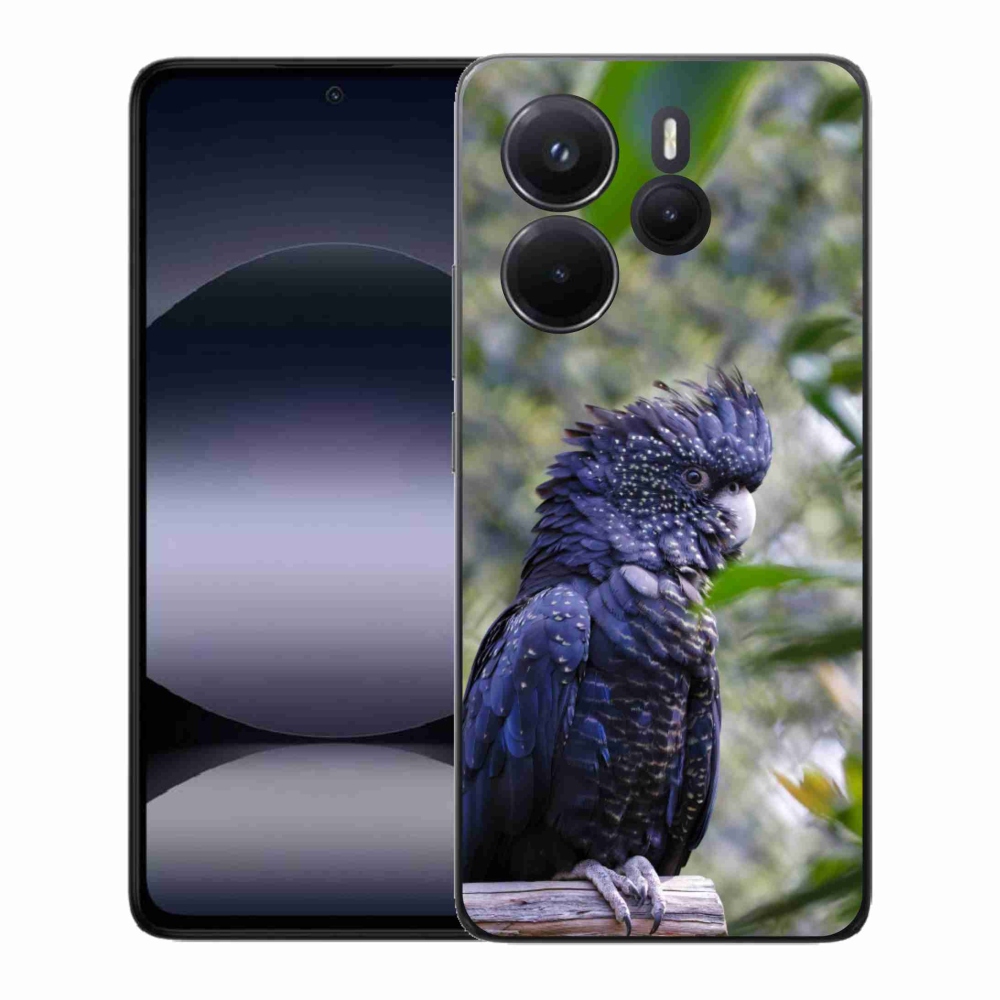 Gélový kryt mmCase na Xiaomi Redmi Note 14 - papagáj kakadu čierny