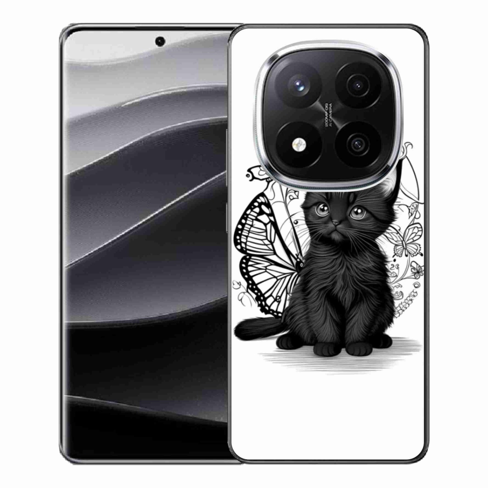 Gélový kryt mmCase na Xiaomi Redmi Note 14 Pro+ 5G - čierne mačiatko