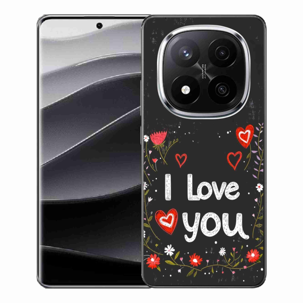 Gélový kryt mmCase na Xiaomi Redmi Note 14 Pro+ 5G - I love you čierne pozadie