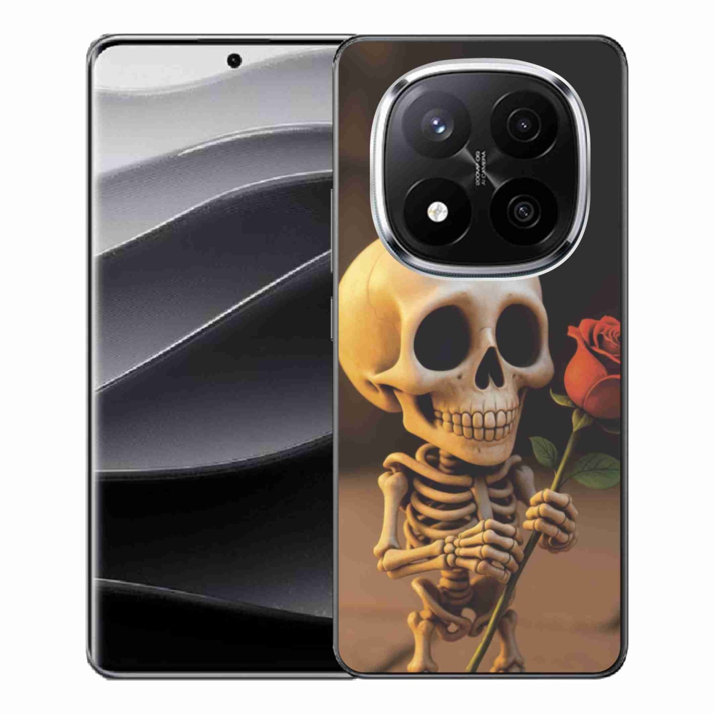 Gélový kryt mmCase na Xiaomi Redmi Note 14 Pro+ 5G - kostlivec s ružou