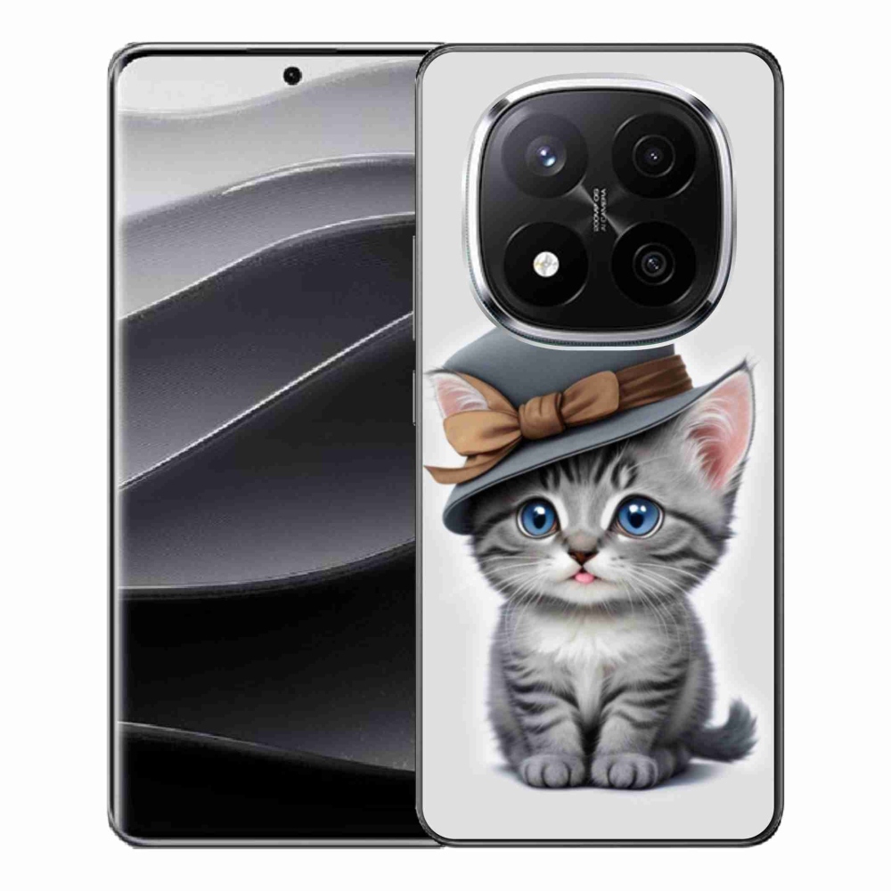Gélový kryt mmCase na Xiaomi Redmi Note 14 Pro+ 5G - mačiatko s klobúkom