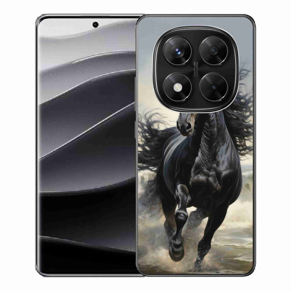 Gélový kryt mmCase na Xiaomi Redmi Note 14 Pre 5G/Poco X7 5G - bežiaci čierny kôň