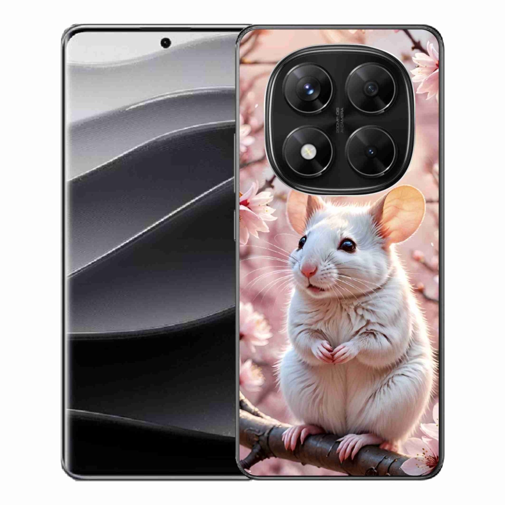 Gélový kryt mmCase na Xiaomi Redmi Note 14 Pre 5G/Poco X7 5G - biela myš na vetve