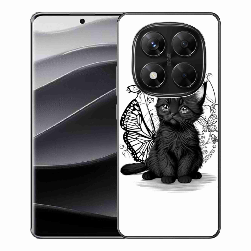 Gélový kryt mmCase na Xiaomi Redmi Note 14 Pre 5G/Poco X7 5G - čierne mačiatko