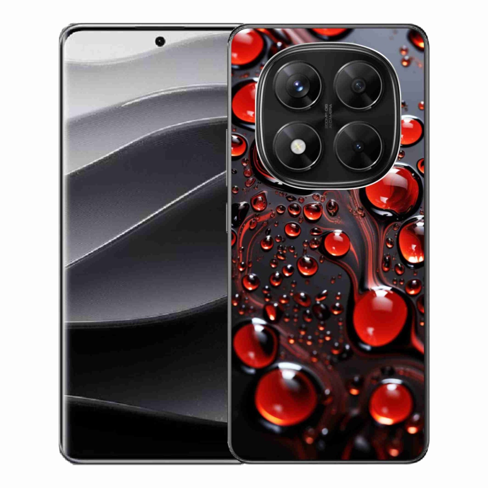 Gélový kryt mmCase na Xiaomi Redmi Note 14 Pre 5G/Poco X7 5G - červené kvapky 2