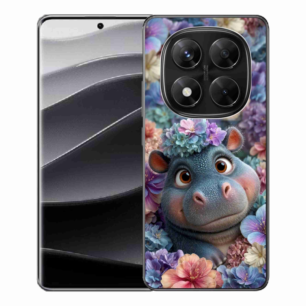 Gélový kryt mmCase na Xiaomi Redmi Note 14 Pre 5G/Poco X7 5G - hrošík v kvetoch