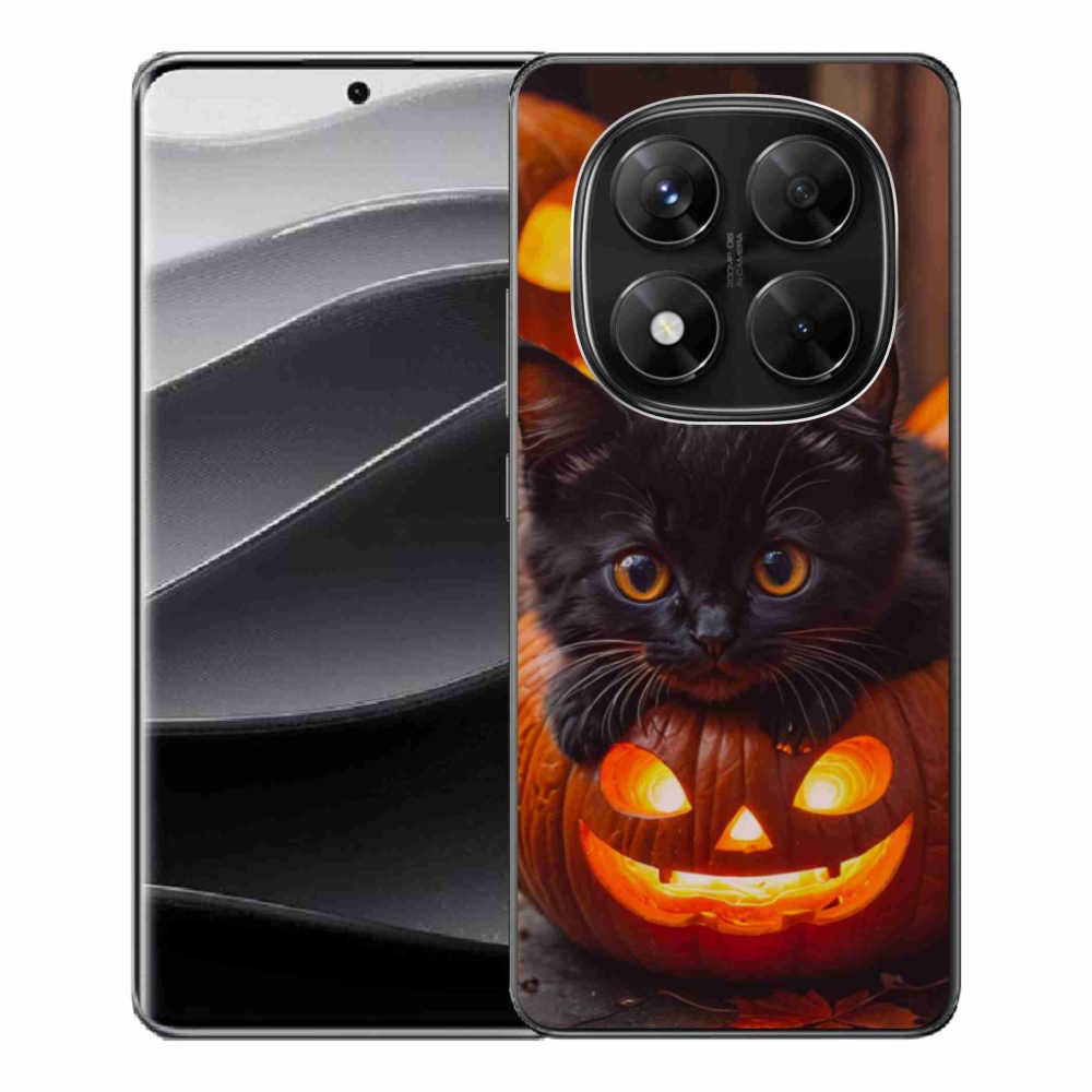 Gélový kryt mmCase na Xiaomi Redmi Note 14 Pre 5G/Poco X7 5G - mačiatko a tekvica