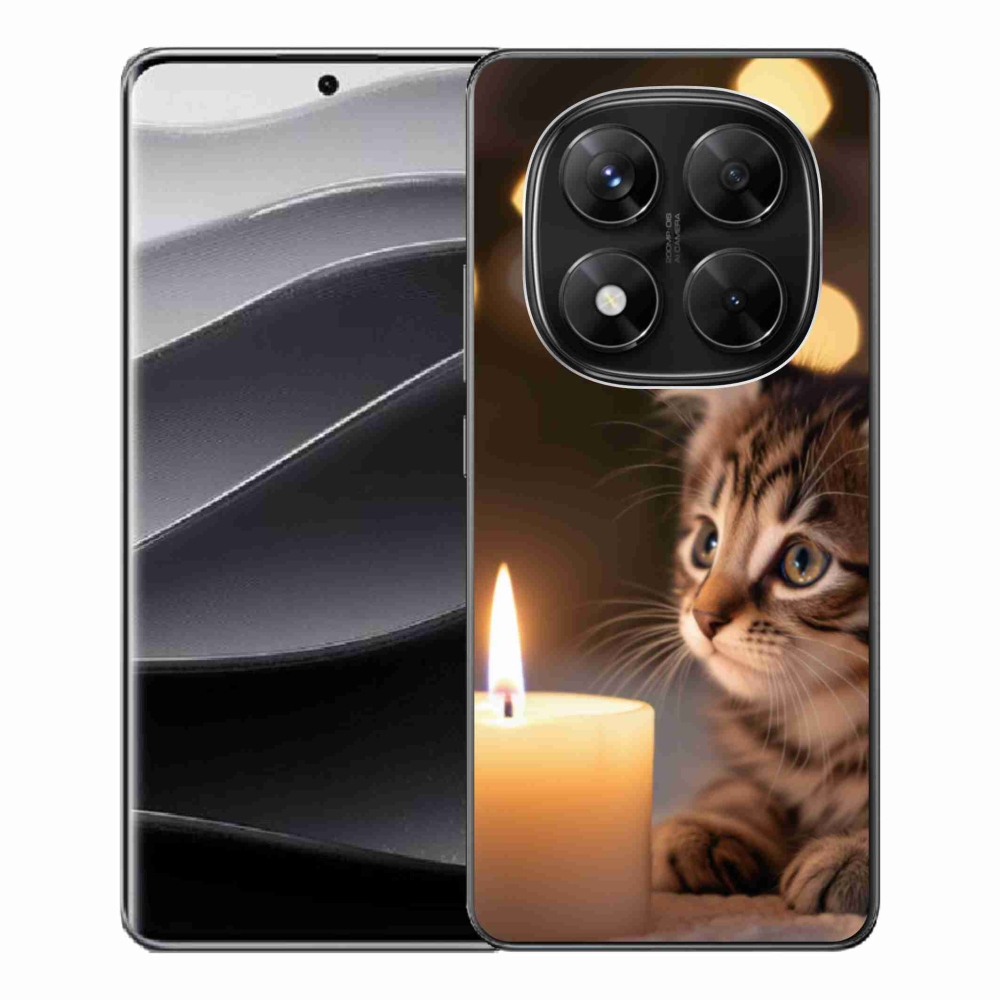 Gélový kryt mmCase na Xiaomi Redmi Note 14 Pre 5G/Poco X7 5G - mačiatko a sviečka